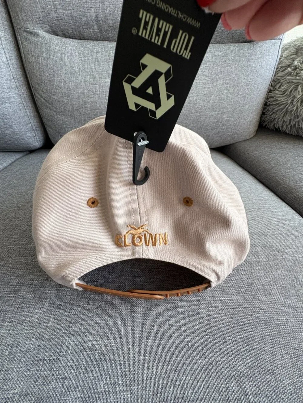 NWT Top Level Beige Brown Skeleton Jester Studded Snapback Hat Streetwear OS